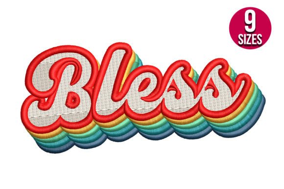 Bless Retro Embroidery Design