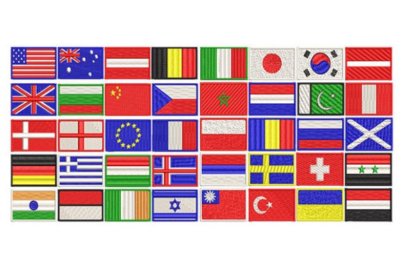 Country Flags for Seasonal Embroidery