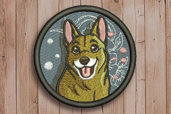 Dog in Circle: A Creative Fabrica Embroidery Design