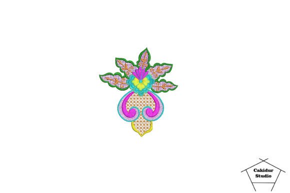 Floral Net Kite Embroidery Design