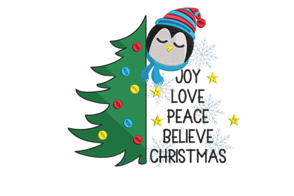 Joy Love Peace Embroidery Design