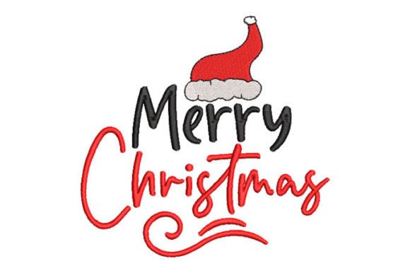 Letter Merry Christmas Embroidery Design