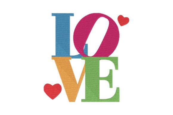 Love and Hearts Embroidery Design