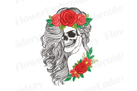 Santa Muerte Embroidery Design