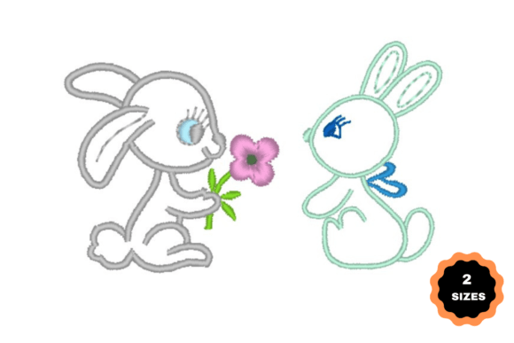 Two Pretty Rabbits: A Sweet Embroidery Design
