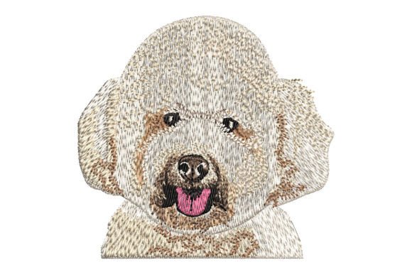 White Poodle Embroidery Design